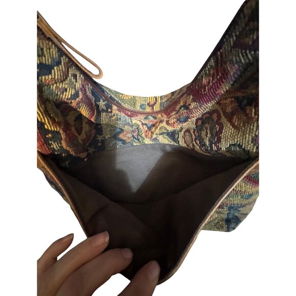 Vintage Dockers Tapestry Shoulder Bag With Leather Accents - Picture 3 of 6